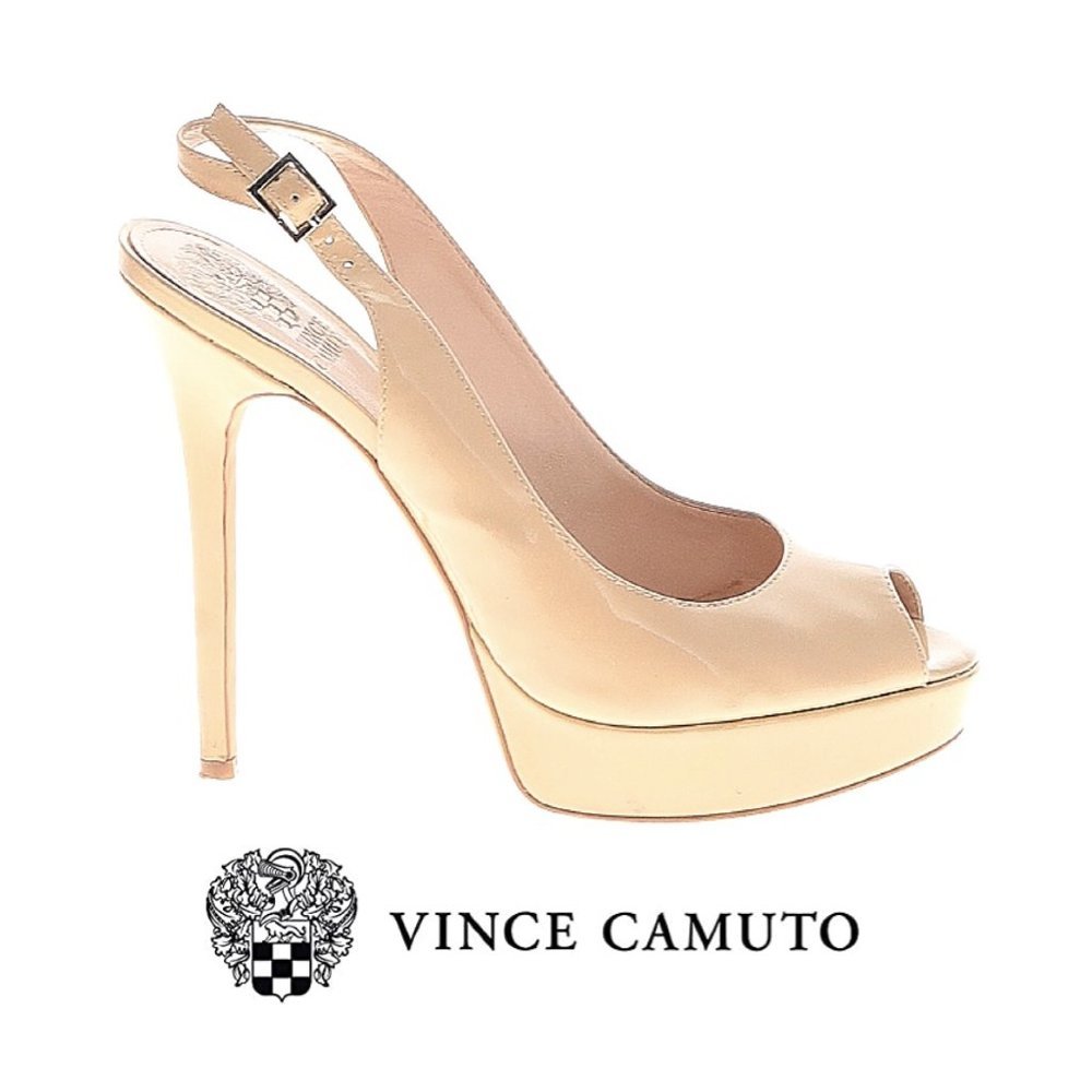 Vince Camuto Nude Platform Peep Toe Sandal Pump